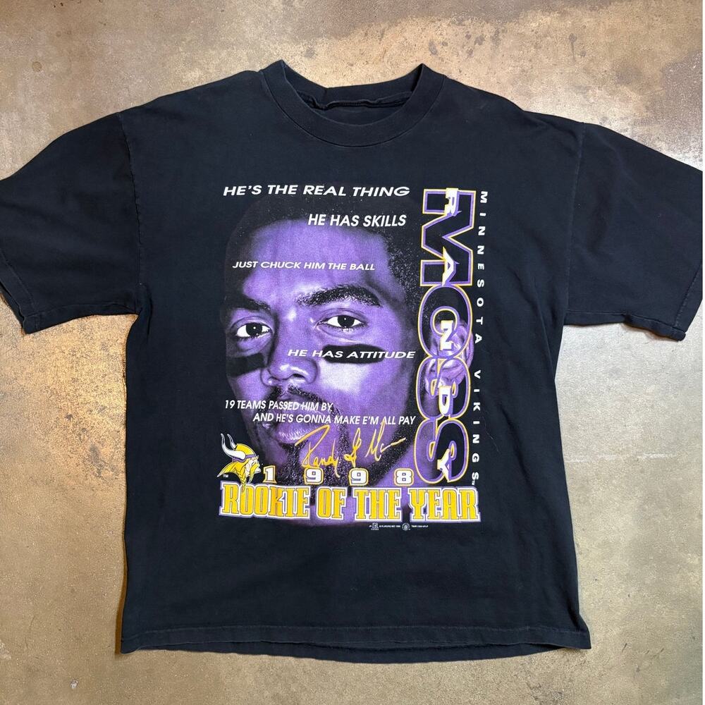 Randy Moss Rookie of The Decade T Shirt Mens Fits L-XL VTG 1999